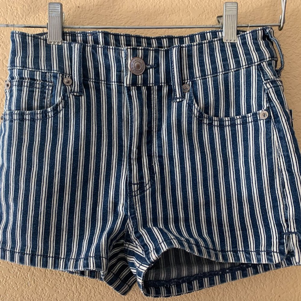 American Eagle Stripped Jean Shorts
